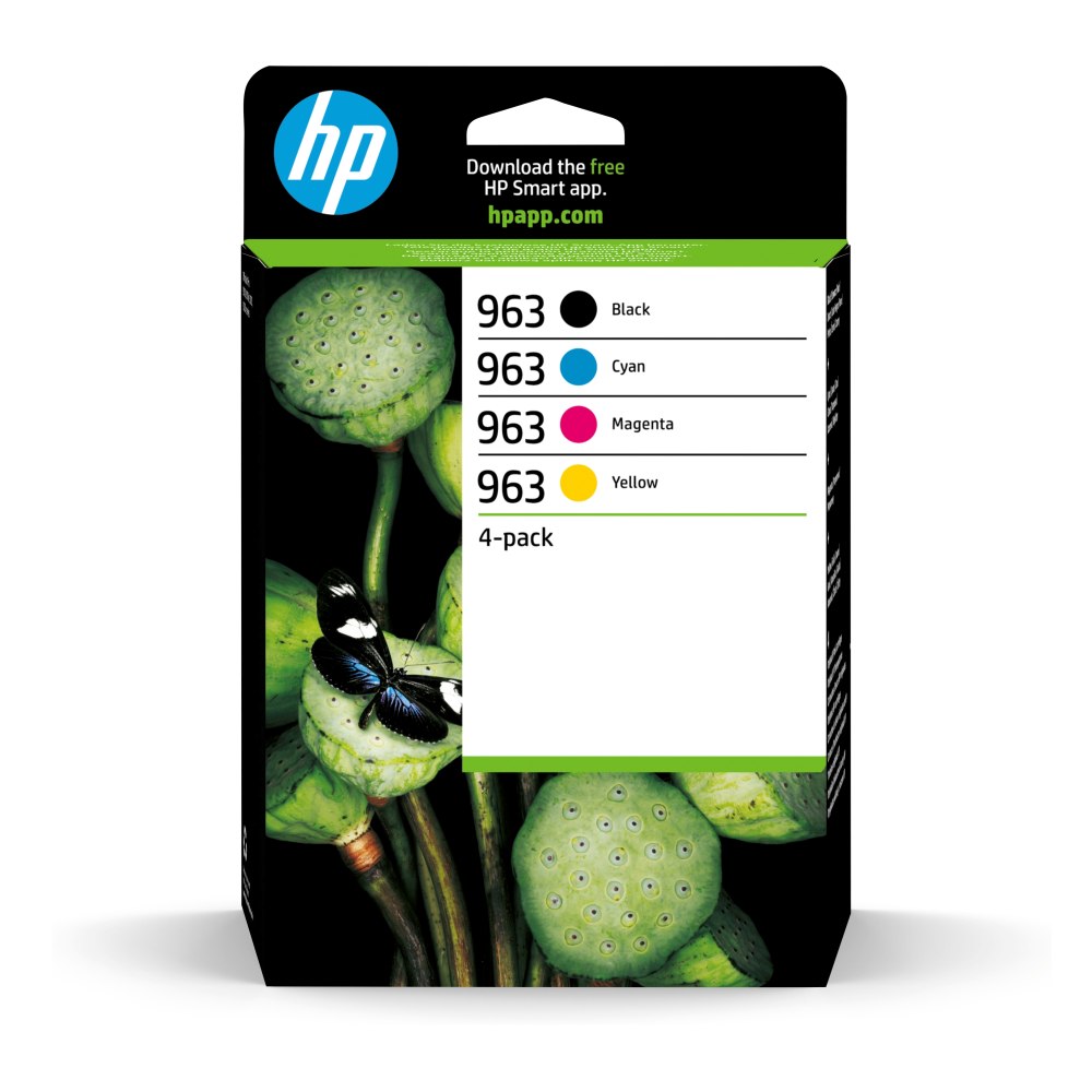 HP 963 4-PACK BLACK CYAN MAGENTA YELLOW INK 6ZC70AE