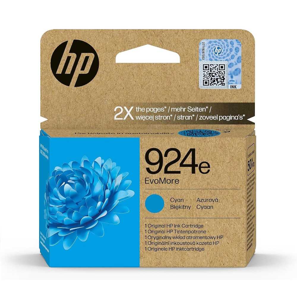 HP 924E EVOMORE INK CARTRIDGE CYAN (4K0U7NE)