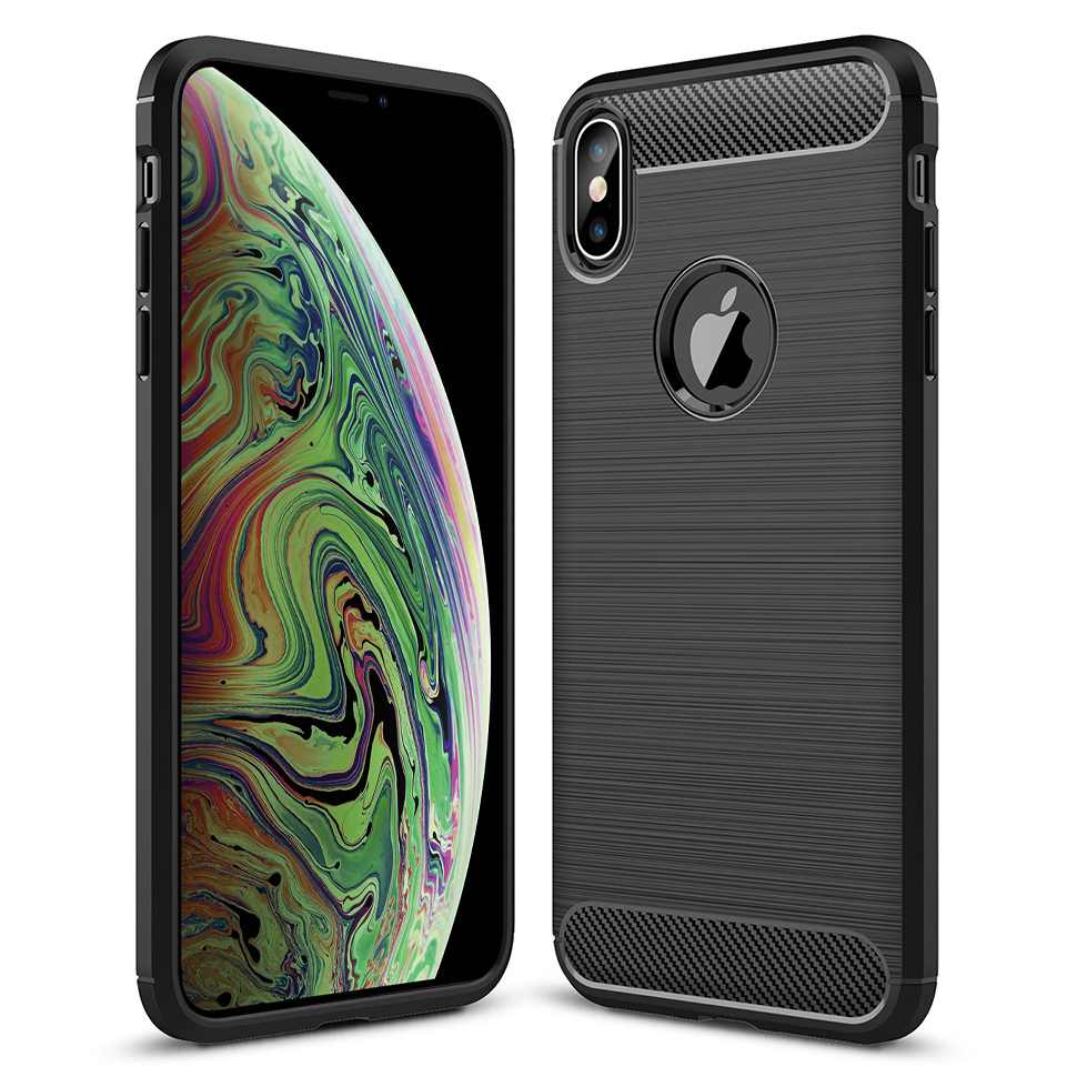 CARBON BRUSHED CASE IPHONE XS MAX BLACK