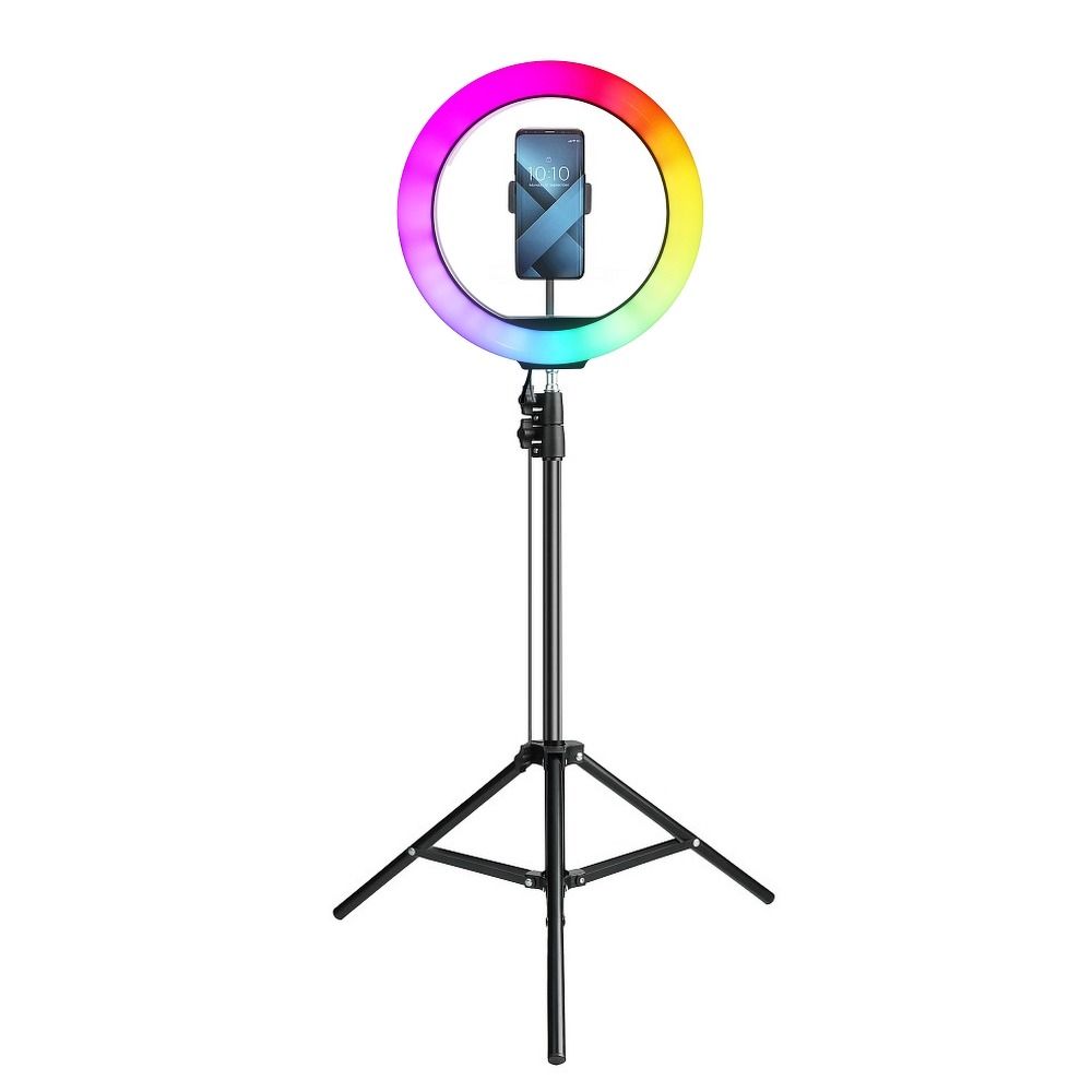 RING LAMP LED 12'' WITH HIGH TRIPOD & PHONE HOLDER