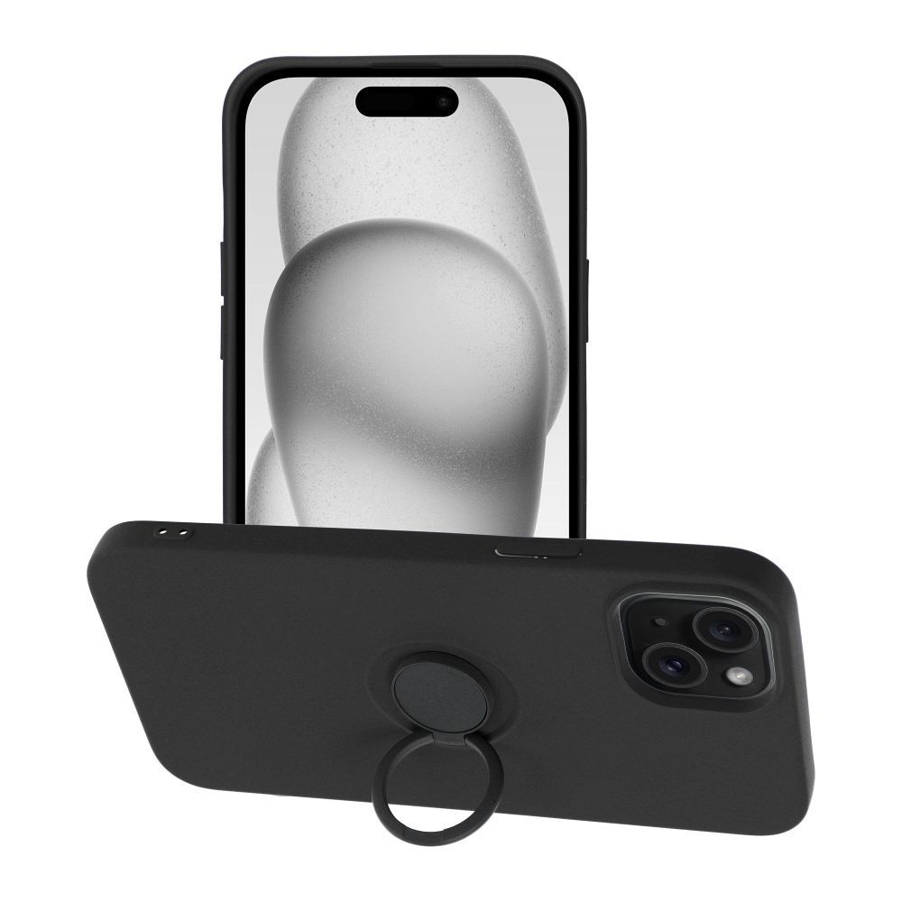 SILICONE RING CASE IPHONE 15 PLUS BLACK