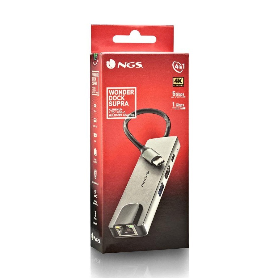 NGS WONDER DOCK SUPRA 4 IN 1 USB-C MULTIPORT HUB