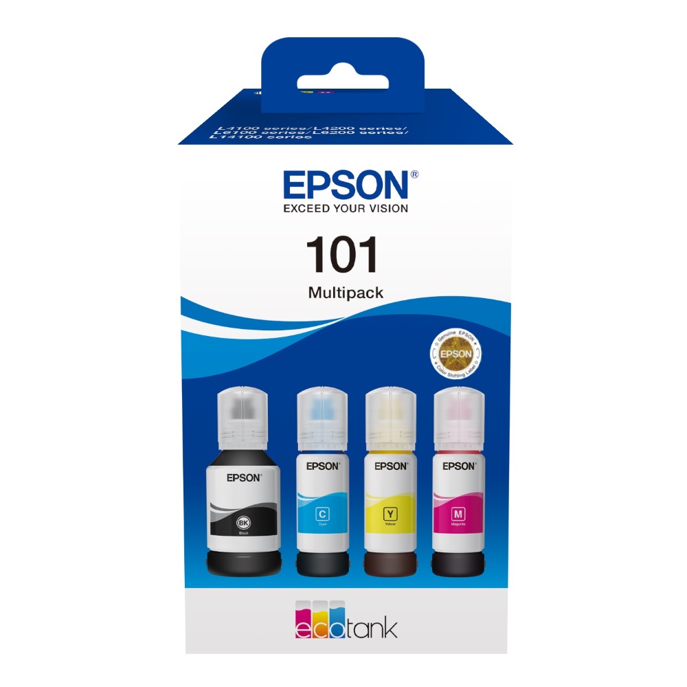 EPSON ECOTANK 101 MULTIPACK 4 COLOR INK BOTTLES C13T03V64A