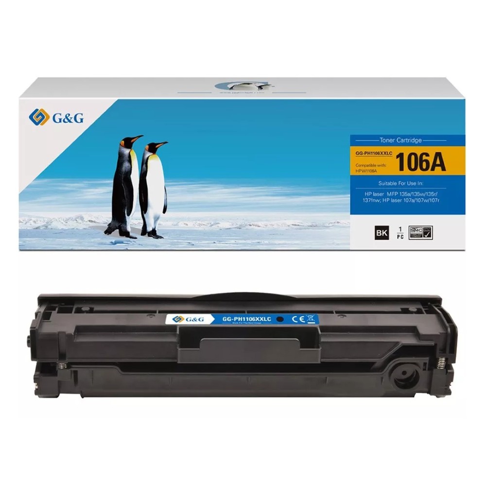 G&G COMPATIBLE TONER 106A W1106A BLACK