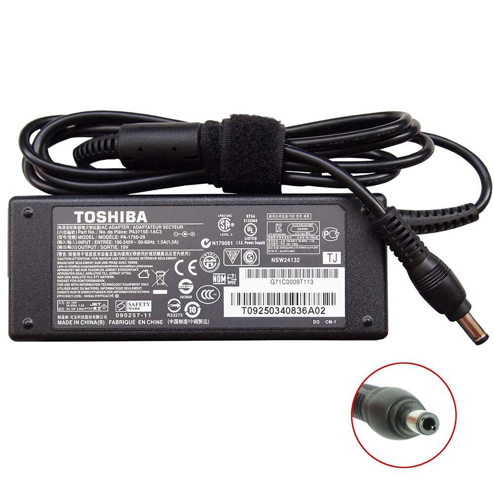 TOSHIBA CHARGER 19V 3.42A 65W 5.5 X 2.5MM